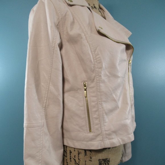 JLO Jennifer Lopez Beige Moto Jacket - Picture 6 of 11